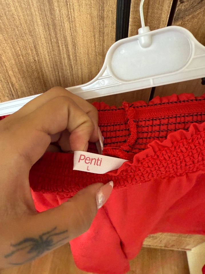 Kırmızı Mini Hamile Şortu - Görsel 3