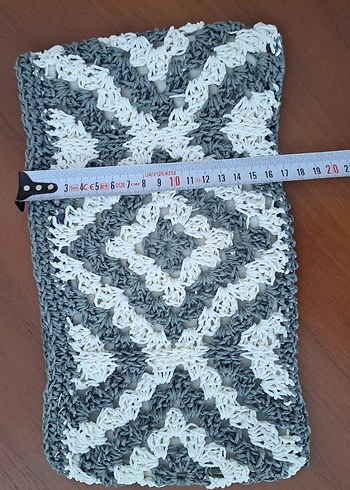 Beden Clutch çanta kağıt ip el örgüsü