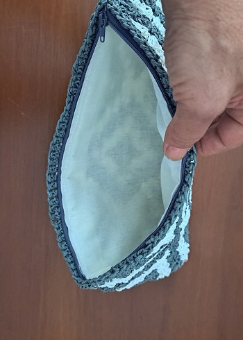 Zara Clutch çanta kağıt ip el örgüsü