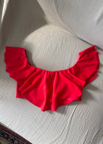 Carmen Yaka Kırmızı Bikini Üstü