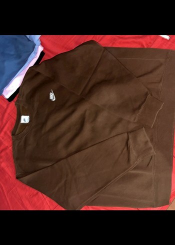Kahverengi Erkek Sweatshirt, Uzun Kollu, Rahat Kesim