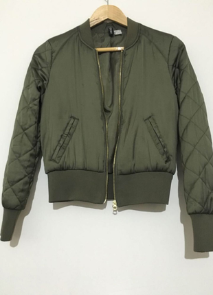 Yeşil Bomber Ceket H&M Bomber %50 İndirimli - Gardrops