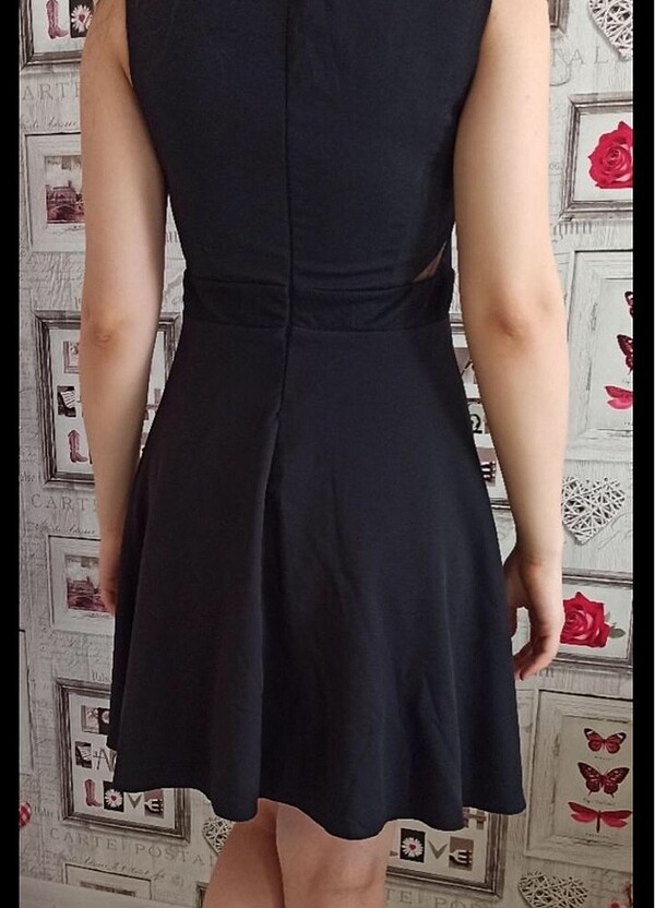 Yanları tül siyah abiye - Görsel 2