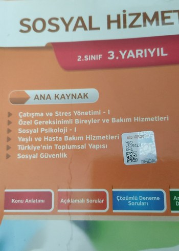 Sosyal Hizmetler 2. Sınıf 3. Yarıyıl