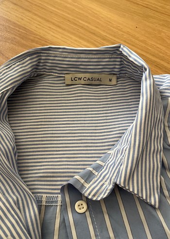 Gri Çizgili Uzun Kollu Kadın Gömlek - Görsel 2