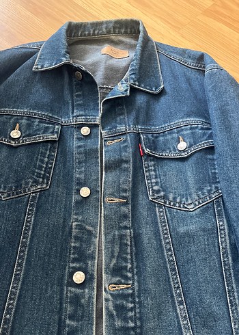 Düğmeli Mavi Denim Kadın Ceket - Görsel 4