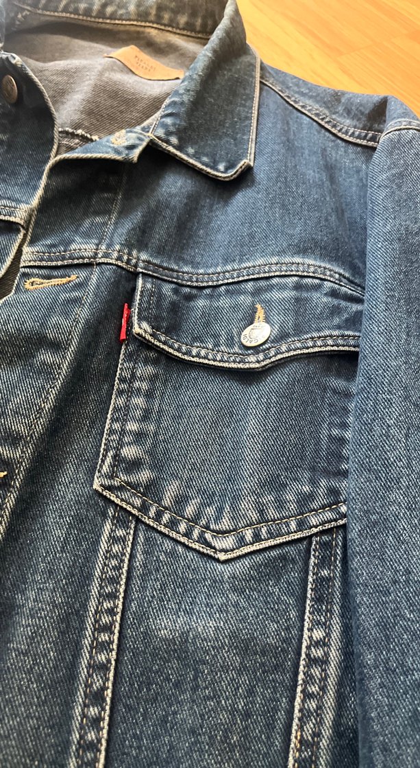 Düğmeli Mavi Denim Kadın Ceket - Görsel 3