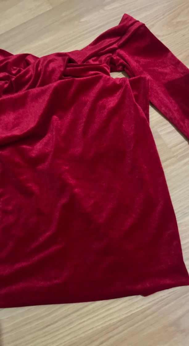 Bordo Drapeli midiAbiye Elbise - Görsel 4