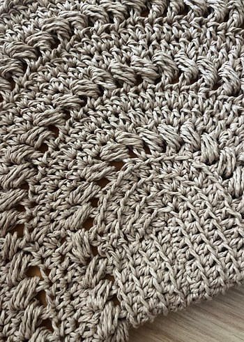 Bej Örgü Bohem Kadın çanta - Görsel 5