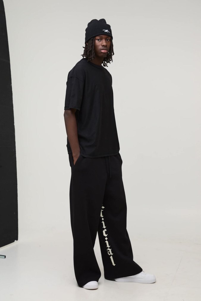 Erkek Siyah Rahat Kesim Sweatpant - Görsel 3