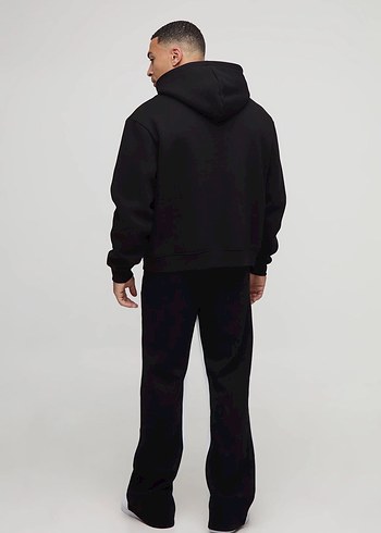 Erkek Siyah Baskılı Rahat Kesim Eşofman - Görsel 2