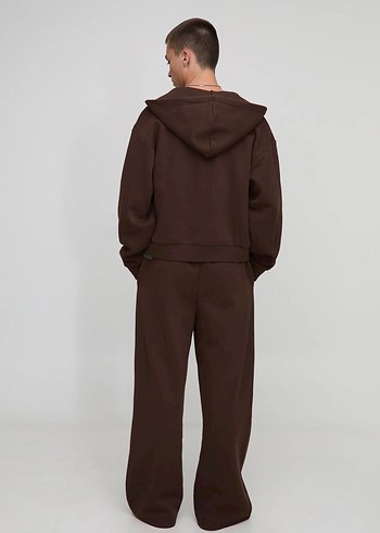 Kahverengi Nakışlı Salaş Eşofman Altı - Görsel 2