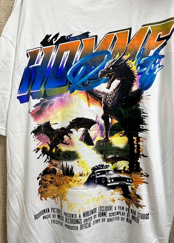 Beyaz Baskılı Erkek Tişört - Görsel 6