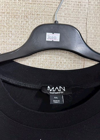 Siyah Baskılı Oversize Erkek Tişört - Görsel 6