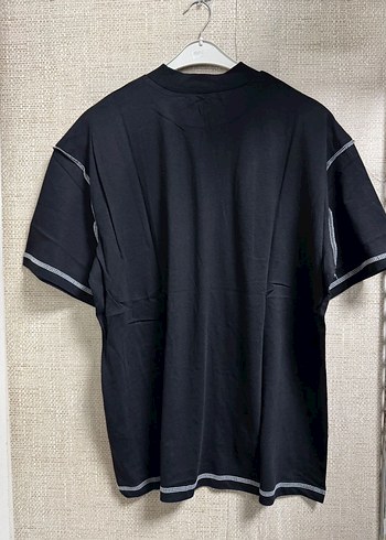 Siyah Baskılı Oversize Erkek Tişört - Görsel 5