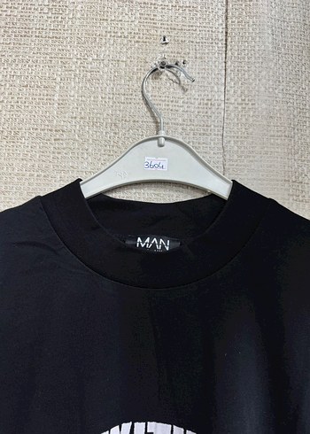 Siyah Baskılı Oversize Erkek Tişört - Görsel 4