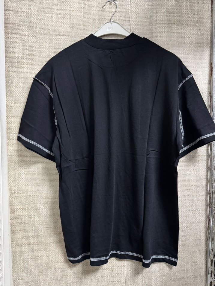 Siyah Baskılı Oversize Erkek Tişört - Görsel 5