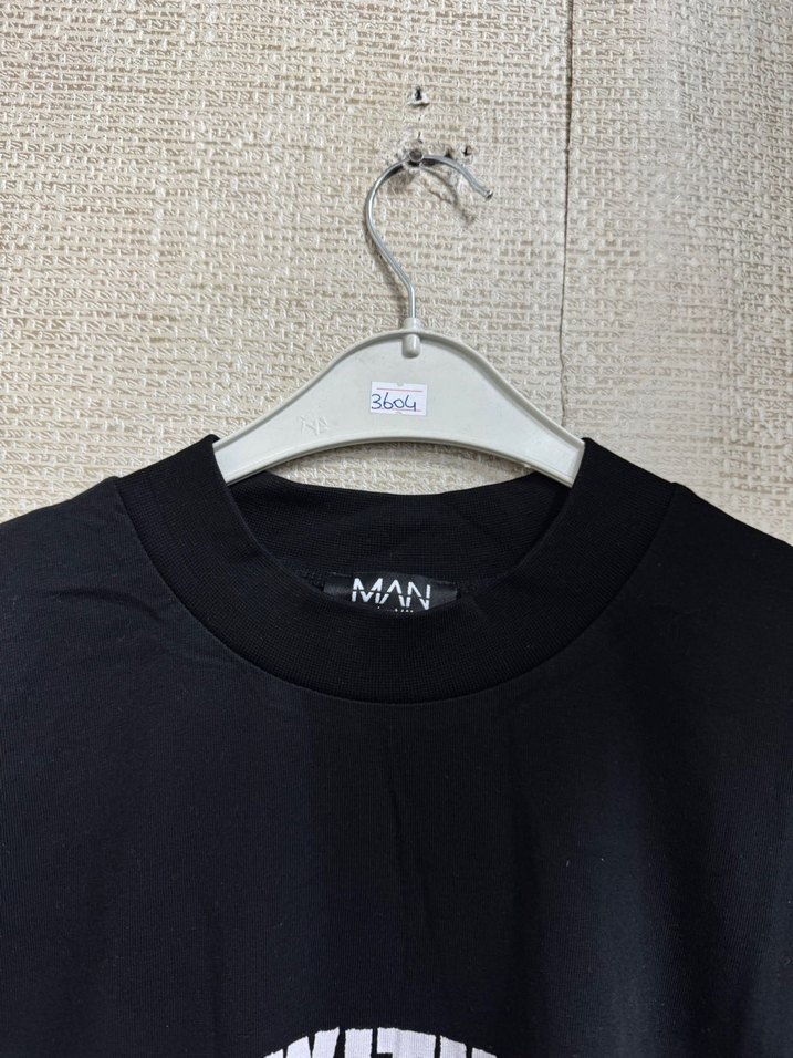 Siyah Baskılı Oversize Erkek Tişört - Görsel 4