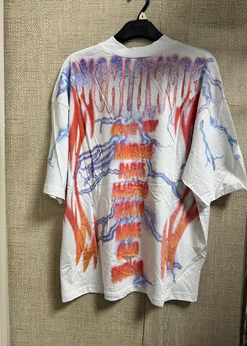 Renkli Baskılı Oversize Erkek Tişört - Görsel 5