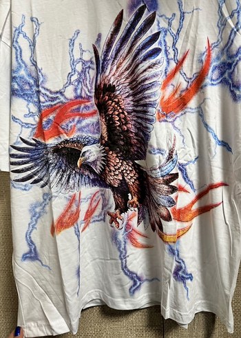 Renkli Baskılı Oversize Erkek Tişört - Görsel 3