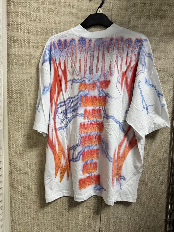 Renkli Baskılı Oversize Erkek Tişört - Görsel 5