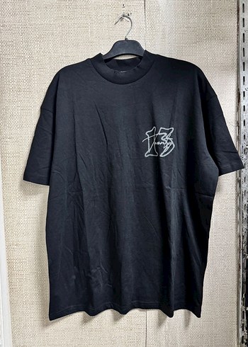 Siyah Baskılı Erkek Oversize Tişört - Görsel 7