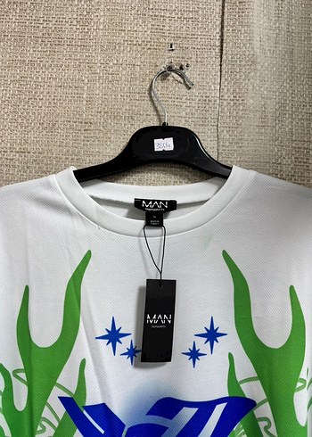 Erkek Beyaz Uzun Kollu Batik Desenli Tişört - Görsel 6