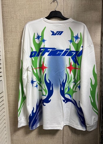 Erkek Beyaz Uzun Kollu Batik Desenli Tişört - Görsel 7