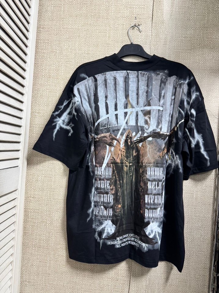 Siyah Baskılı Street Wear Erkek Tişört - Görsel 4