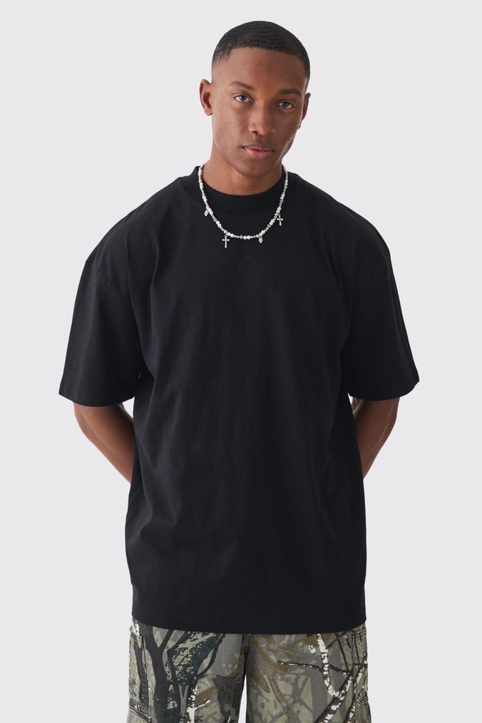 Siyah Baskılı Street Wear Erkek Tişört - Görsel 3