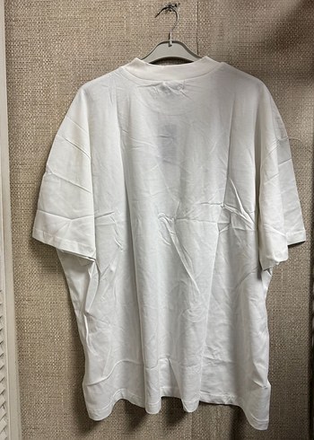 Beyaz Baskılı Erkek Oversize Tişört - Görsel 6