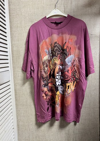 Pembe Baskılı Erkek Tişört - Görsel 5