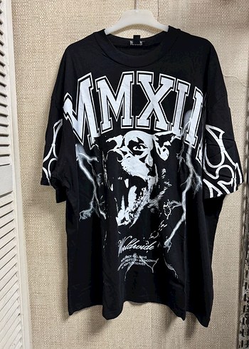 Siyah Baskılı Rahat Kesim Erkek Tişört - Görsel 6