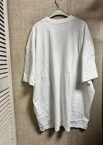 Beyaz Baskılı Erkek Tişört Loose Fit - Görsel 5