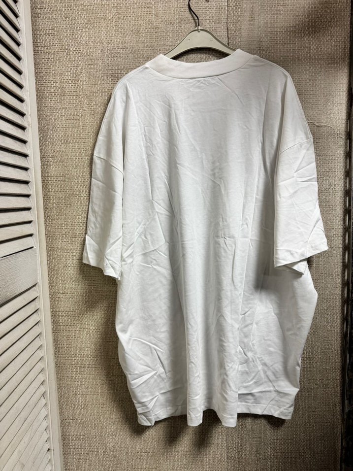 Beyaz Baskılı Erkek Tişört Loose Fit - Görsel 5