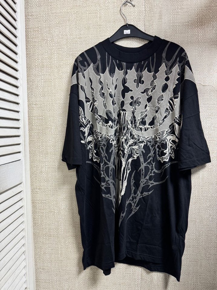 Siyah Baskılı Goth Erkek Tişört - Görsel 4