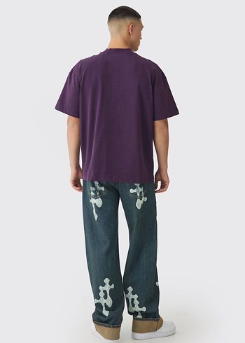 Mor Baskılı tişört - Görsel 2
