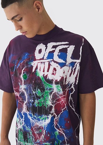 Mor Baskılı tişört - Görsel 3