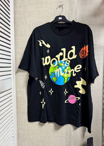 Siyah Baskılı Oversize Erkek Tişört - Görsel 4