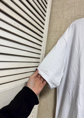 Erkek Beyaz Oversize Kısa Kollu Tişört - Görsel 6