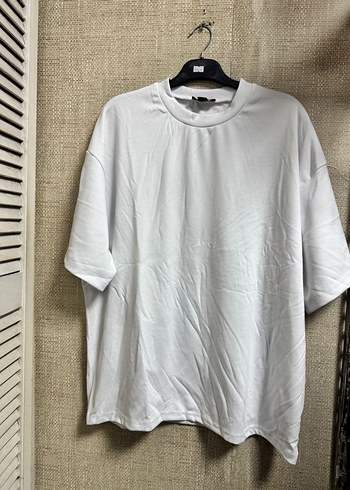 Erkek Beyaz Oversize Kısa Kollu Tişört - Görsel 8