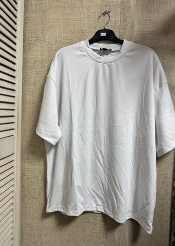 Erkek Beyaz Oversize Kısa Kollu Tişört - Görsel 5