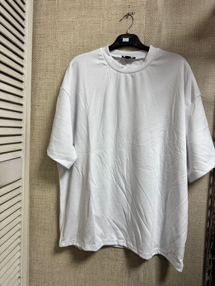 Erkek Beyaz Oversize Kısa Kollu Tişört - Görsel 5