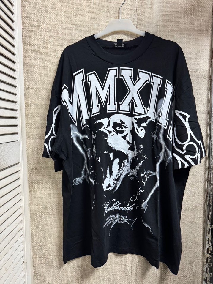 Siyah Baskılı Erkek Tişört - Görsel 5