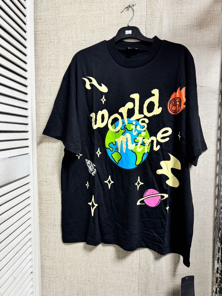 Siyah Baskılı Oversize Erkek Tişört - Görsel 5