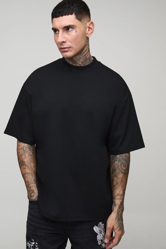 Siyah Oversize Erkek Tişört - Görsel 2