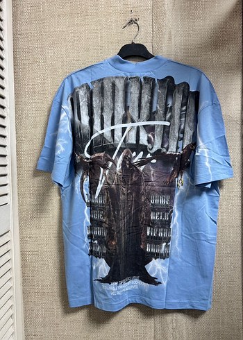 Mavi Baskılı Erkek Tişört - Görsel 4