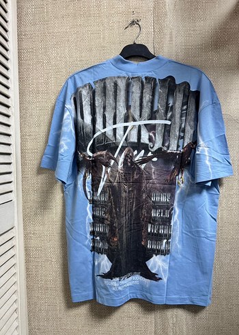 Mavi Baskılı Erkek Tişört - Görsel 3