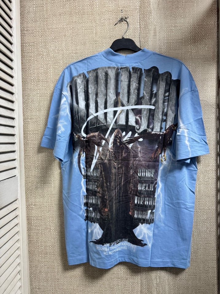 Mavi Baskılı Erkek Tişört - Görsel 3