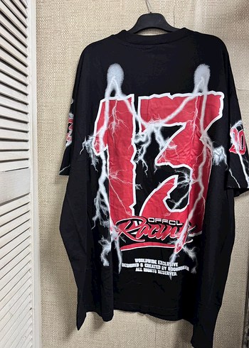 Siyah Baskılı Oversize Erkek Tişört - Görsel 6